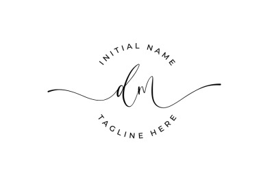 Handwritten Logo&2C; Premade Logo&2C; dm Initial Letters&2C; Monogram