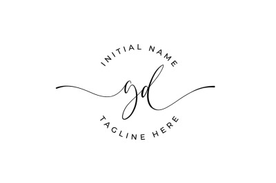 Handwritten Logo, Premade Logo, gd Initial Letters, Monogram