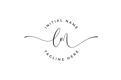 Handwritten Logo&2C; Premade Logo&2C; lm Initial Letters&2C; Monogram