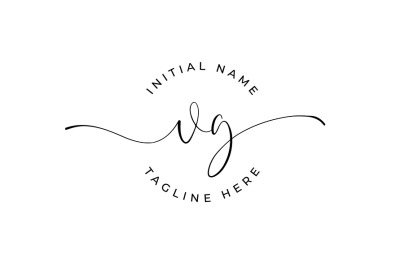 Handwritten Logo, Premade Logo, vg Initial Letters, Monogram