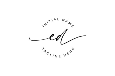 Handwritten Logo, Premade Logo, ed Initial Letters, Monogram