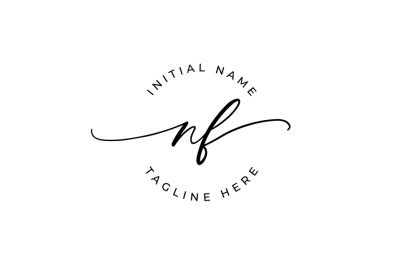 Handwritten Logo, Premade Logo, nf Initial Letters, Monogram