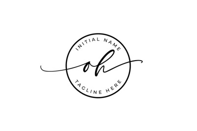 Handwritten Logo, Premade Logo, oh Initial Letters, Monogram