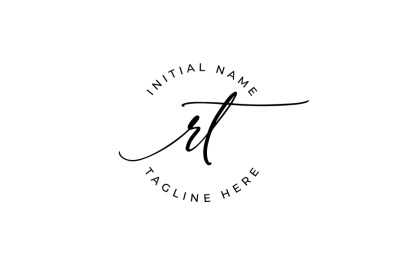 Handwritten Logo, Premade Logo, rt Initial Letters, Monogram