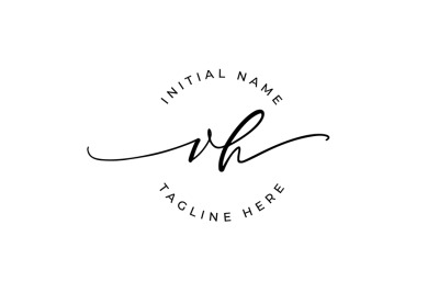 Handwritten Logo, Premade Logo, vh Initial Letters, Monogram