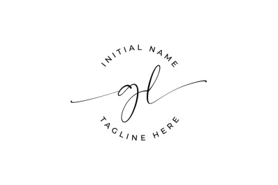 Handwritten Logo&2C; Premade Logo&2C; gl Initial Letters&2C; Monogram