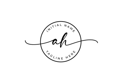 Handwritten Logo&2C; Premade Logo&2C; ah Initial Letters&2C; Monogram