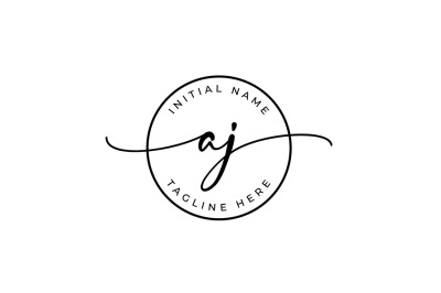 Handwritten Logo&2C; Premade Logo&2C; aj Initial Letters&2C; Monogram