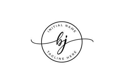 Handwritten Logo&2C; Premade Logo&2C; bj Initial Letters&2C; Monogram