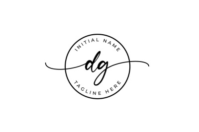 Handwritten Logo, Premade Logo, dg Initial Letters, Monogram