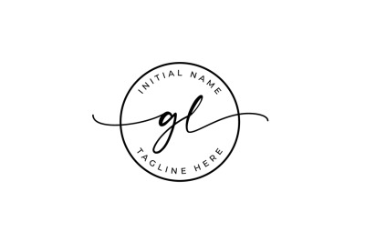 Handwritten Logo, Premade Logo, gl Initial Letters, Monogram