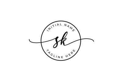 Handwritten Logo, Premade Logo, sk Initial Letters, Monogram