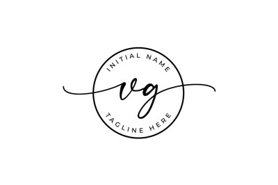 Handwritten Logo&2C; Premade Logo&2C; vg Initial Letters&2C; Monogram