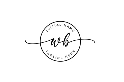 Handwritten Logo&2C; Premade Logo&2C; wb Initial Letters&2C; Monogram