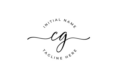 Handwritten Logo&2C; Premade Logo&2C; cg Initial Letters&2C; Monogram