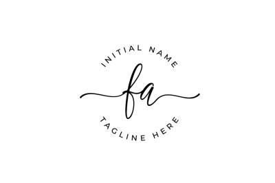 Handwritten Logo, Premade Logo, fa Initial Letters, Monogram