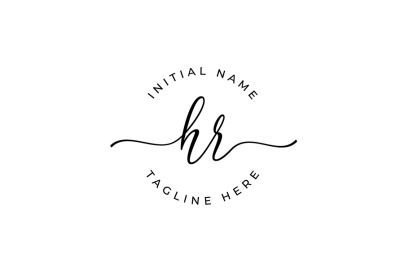 Handwritten Logo&2C; Premade Logo&2C; hr Initial Letters&2C; Monogram