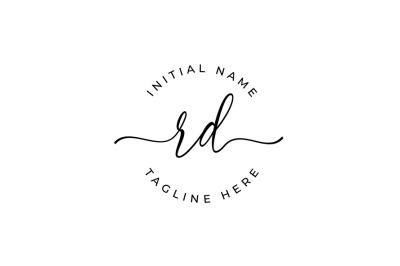 Handwritten Logo&2C; Premade Logo&2C; rd Initial Letters&2C; Monogram