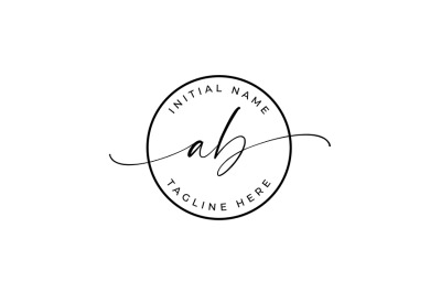 Handwritten Logo&2C; Premade Logo&2C; ab Initial Letters&2C; Monogram