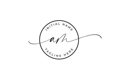 Handwritten Logo&2C; Premade Logo&2C; am Initial Letters&2C; Monogram