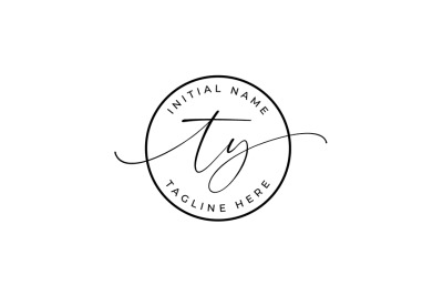 Handwritten Logo, Premade Logo, ty Initial Letters, Monogram