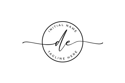 Handwritten Logo&2C; Premade Logo&2C; de Initial Letters&2C; Monogram