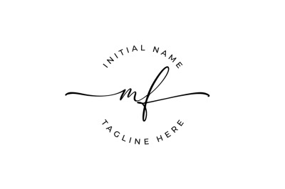 Handwritten Logo&2C; Premade Logo&2C; mf Initial Letters&2C; Monogram