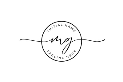 Handwritten Logo&2C; Premade Logo&2C; mg Initial Letters&2C; Monogram