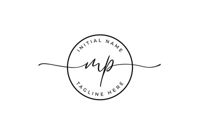 Handwritten Logo&2C; Premade Logo&2C; mp Initial Letters&2C; Monogram