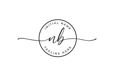 Handwritten Logo&2C; Premade Logo&2C;nb  Initial Letters&2C; Monogram