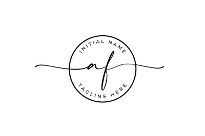 Handwritten Logo&2C; Premade Logo&2C; af Initial Letters&2C; Monogram