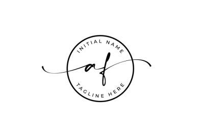 Handwritten Logo&2C; Premade Logo&2C; af Initial Letters&2C; Monogram