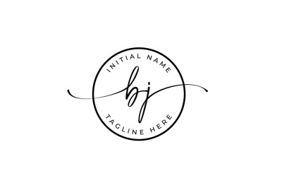 Handwritten Logo&2C; Premade Logo&2C; bj Initial Letters&2C; Monogram