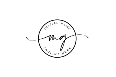 Handwritten Logo&2C; Premade Logo&2C; mg Initial Letters&2C; Monogram