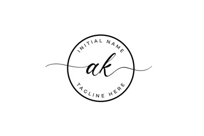 Handwritten Logo&2C; Premade Logo&2C; ak Initial Letters&2C; Monogram