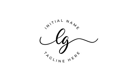 Handwritten Logo, Premade Logo, lg Initial Letters, Monogram