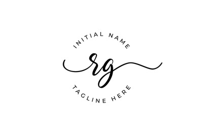 Handwritten Logo, Premade Logo, rg Initial Letters, Monogram