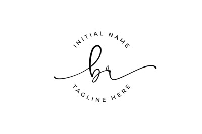 Handwritten Logo, Premade Logo, br Initial Letters, Monogram