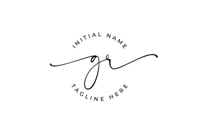 Handwritten Logo, Premade Logo, gr Initial Letters, Monogram