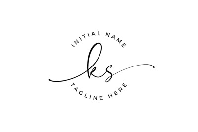 Handwritten Logo&2C; Premade Logo&2C; ks Initial Letters&2C; Monogram