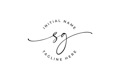 Handwritten Logo, Premade Logo, sg Initial Letters, Monogram