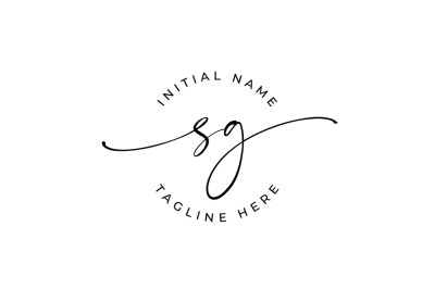 Handwritten Logo&2C; Premade Logo&2C; sg Initial Letters&2C; Monogram