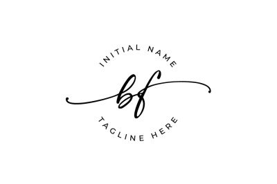 Handwritten Logo, Premade Logo, bf Initial Letters, Monogram