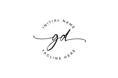 Handwritten Logo, Premade Logo, gd Initial Letters, Monogram
