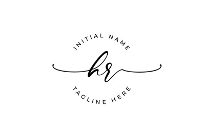 Handwritten Logo, Premade Logo, hr Initial Letters, Monogram