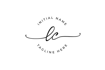 Handwritten Logo, Premade Logo, lc Initial Letters, Monogram