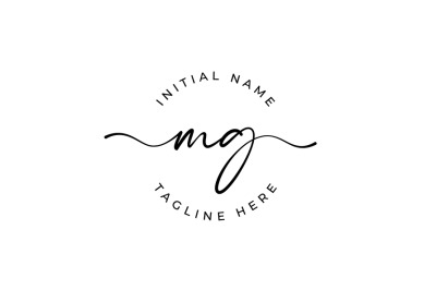 Handwritten Logo, Premade Logo, mg Initial Letters, Monogram