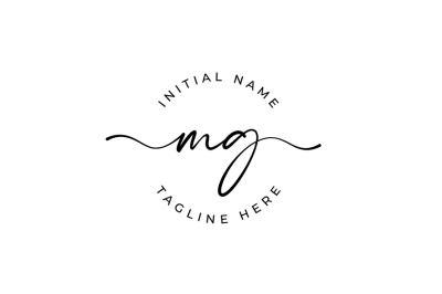 Handwritten Logo&2C; Premade Logo&2C; mg Initial Letters&2C; Monogram