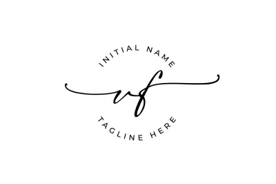 Handwritten Logo&2C; Premade Logo&2C; vf Initial Letters&2C; Monogram