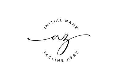 Handwritten Logo&2C; Premade Logo&2C; az Initial Letters&2C; Monogram